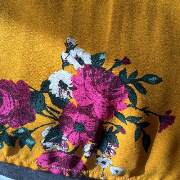 One Clothing Yellow with Magenta Flowers Summer/ Spring Dress, Size Small - Picture 9 of 10